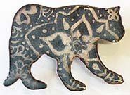 Cougar button with Henna design