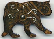 Cougar button with Henna design