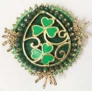 Double Shamrocks button