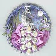Peacock Fabric button