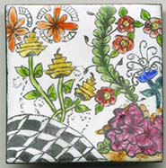 Zentangle Enameled garden button