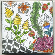 Zentangle Enameled garden button