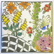 Zentangle Enameled garden button