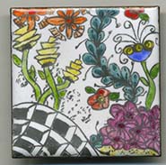 Zentangle Enameled garden button