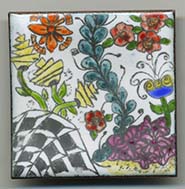 Zentangle Enameled garden button