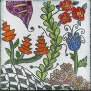 Zentangle Enameled garden button