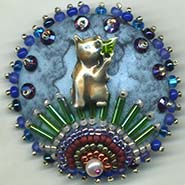 Cat with butterfly button