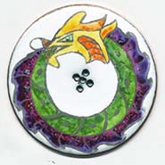 dragon button with dragon eating its tail Ouroboros