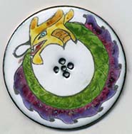 dragon button with dragon eating its tail Ouroboros