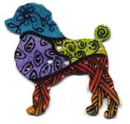 Poodle dog button