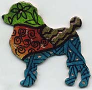Poodle dog button