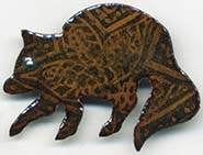 Raccoon button basse taille enameled