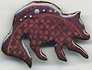 Raccoon button basse taille enameled