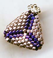 tetrahedron button in glass beads