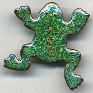 enameled frog button