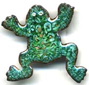 enameled frog button