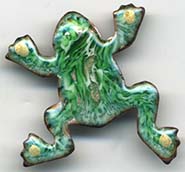 enameled frog button