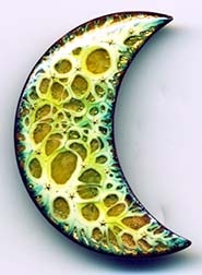 Crescent Moon button with paillons