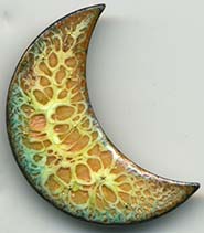 Crescent Moon button with paillons