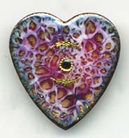 Heart button with Pierreries and paillons