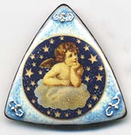Cherub button enameled