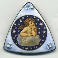 Cherub button enameled