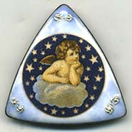 Cherub button enameled