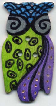 owl button metal
