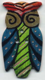 owl button metal