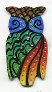 owl button metal