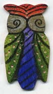 owl button metal