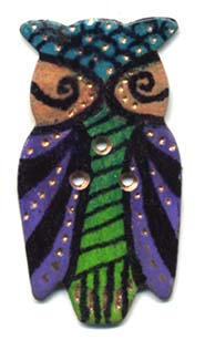 owl button metal