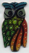 owl button metal