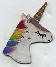 unicorn metal button