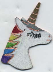 unicorn metal button