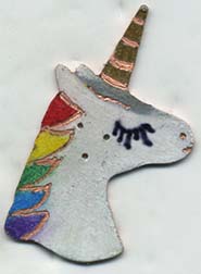 unicorn metal button