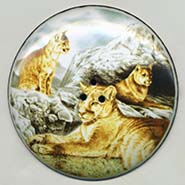 Lioness and cub button