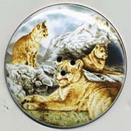 Lioness and cub button