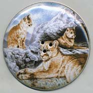 Lioness and cub button