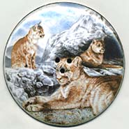 Lioness and cub button