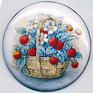 Strawberry fruit basket button