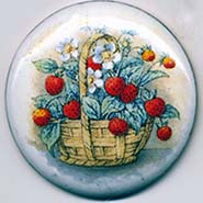 Strawberry fruit basket button