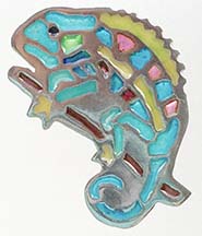 Chameleon button plique-a-jour
