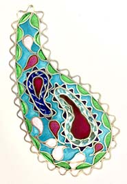 mulitiple paisley plique button